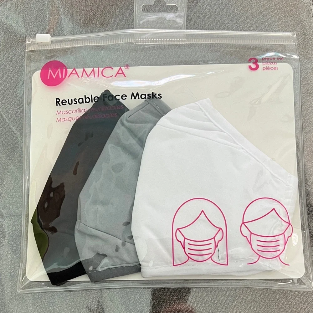 Miami reusable cloth face masks set of 3